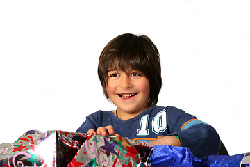 Image showing Boy with gifts