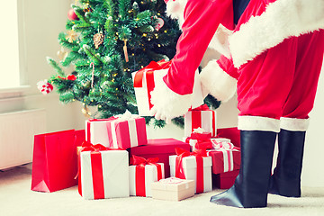 Image showing close up of santa claus with presents