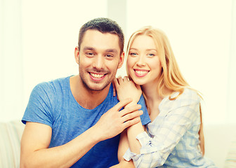 Image showing smiling happy couple at home