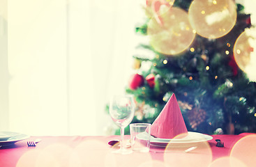 Image showing room with christmas tree and decorated table