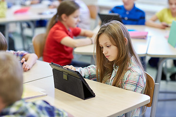 Image showing school kids with tablet pc in classroom