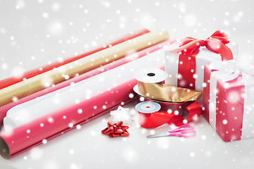 Image showing close up of christmas presents