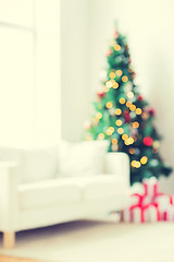 Image showing room with christmas tree and presents background