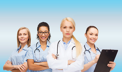 Image showing team or group of female doctors and nurses