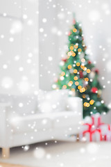 Image showing room with christmas tree and presents background