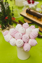 Image showing Homemade pink and white marshmallow