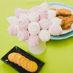 Image showing Homemade pink and white marshmallow