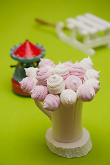 Image showing Homemade pink and white marshmallow