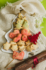 Image showing Christmas cookies with festive decoration