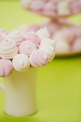 Image showing Homemade pink and white marshmallow