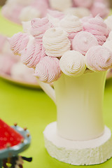 Image showing Homemade pink and white marshmallow