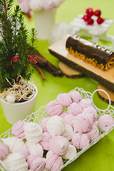 Image showing Homemade pink and white marshmallow