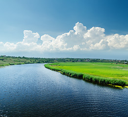 Image showing good view to river with clouds over it