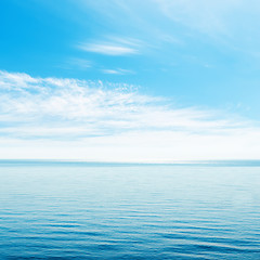 Image showing blue sky with clouds over sea