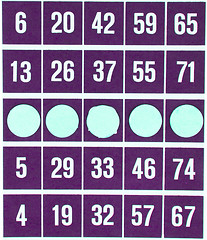 Image showing Purple bingo card isolated