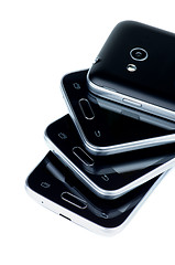 Image showing Stack of Smartphones