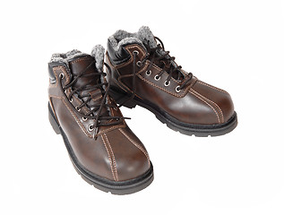 Image showing Pair of hiking boots.