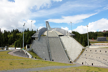 Image showing Olympic ski jump facility.