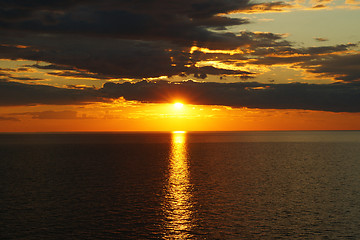 Image showing Sunset on the lake.