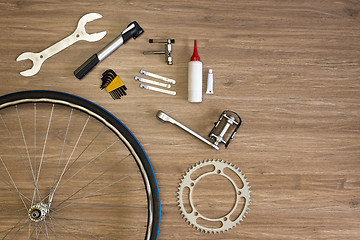 Image showing Bicycle repair background