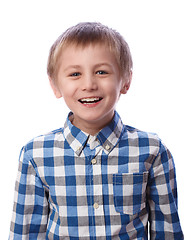 Image showing Boy laughs on a white background