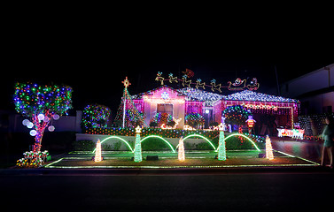 Image showing Christmas magical wonderland home coloured led lights decoration