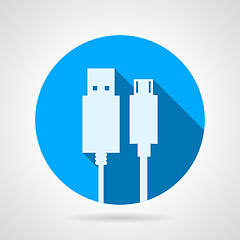 Image showing Flat vector icon for USB cable