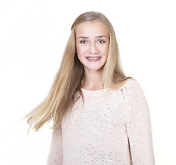 Image showing girl with braces