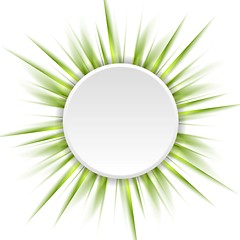 Image showing Green beams and white circle abstract background