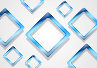 Image showing Blue shiny squares on white background
