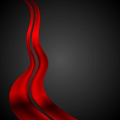 Image showing Dark red futuristic waves background