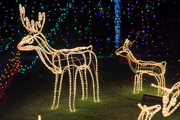 Image showing Reindeer Christmas decorations bright light