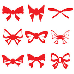 Image showing red bows set