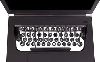 Image showing Laptop with old fashioned typewriter keys