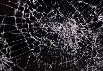 Image showing Broken glass, black background