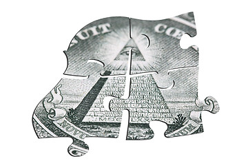 Image showing Puzzle of dollars