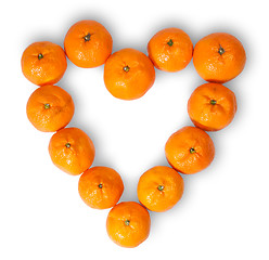 Image showing Heart-Shaped Group Of Tangerines