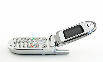 Image showing Open clamshell cell phone