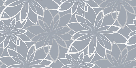 Image showing Vector seamless background. Flowers on a light blue background