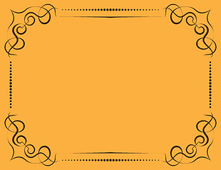 Image showing Vector ornate frame on a yellow background