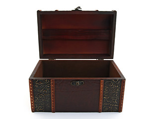 Image showing Empty wooden treasure chest