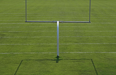 Image showing American football playing field with goal posts