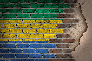 Image showing Dark brick wall with plaster - Gabon