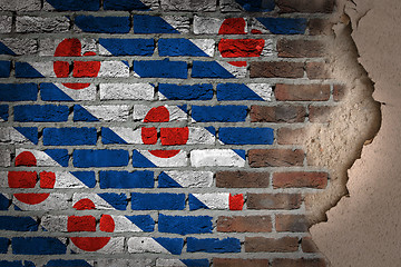Image showing Dark brick wall with plaster - Friesland