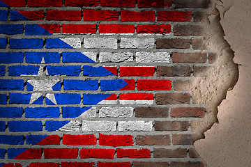 Image showing Dark brick wall with plaster - Puerto Rico