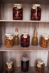 Image showing Jars with sweet fruits