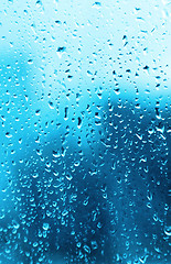 Image showing Water drops on glass