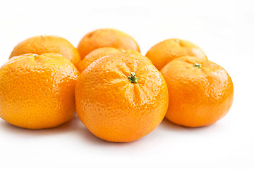 Image showing Ripe tangerines on white background