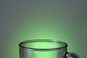 Image showing empty tea glass green background