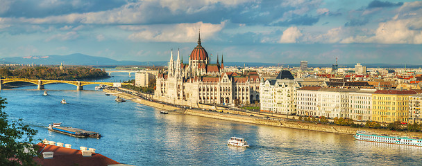 Image showing Panoramic overview of Budapest